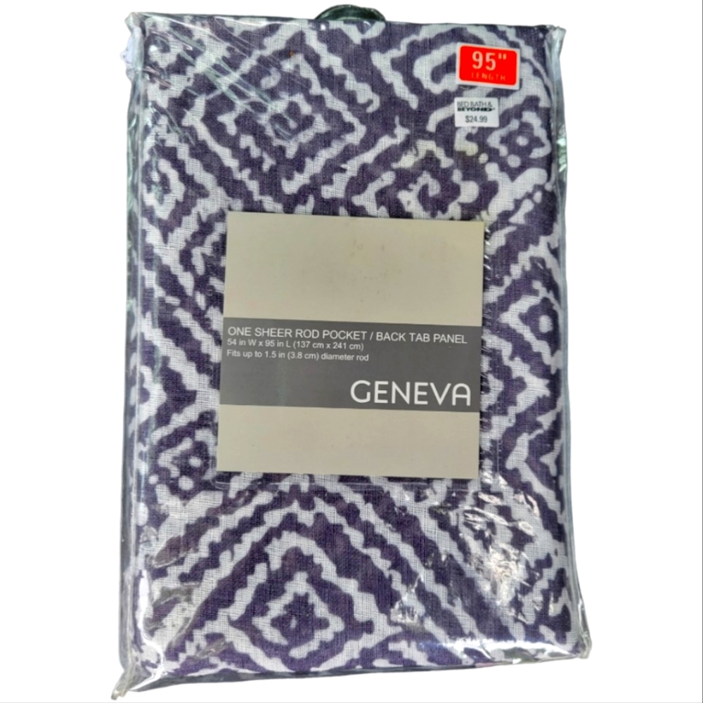 54" x 95" Geneva Taupe 1 Sheer Rod Pocket 1.5" /Back Tab Panel Curtain